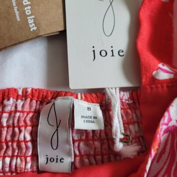 Joie Linen-Blend Floral Crop Top Size 8 - Picture 4 of 7